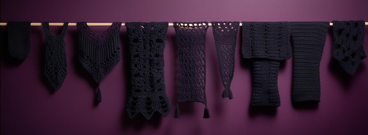 Colorful yarn, hook and amigurumi teddybear with scarf.